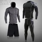 Мужская спортивная одежда Rashguard мужское термобелье зимний комплект компрессионное Мужское нижнее белье 2021 костюм для бега спортивный костюм кальсоны