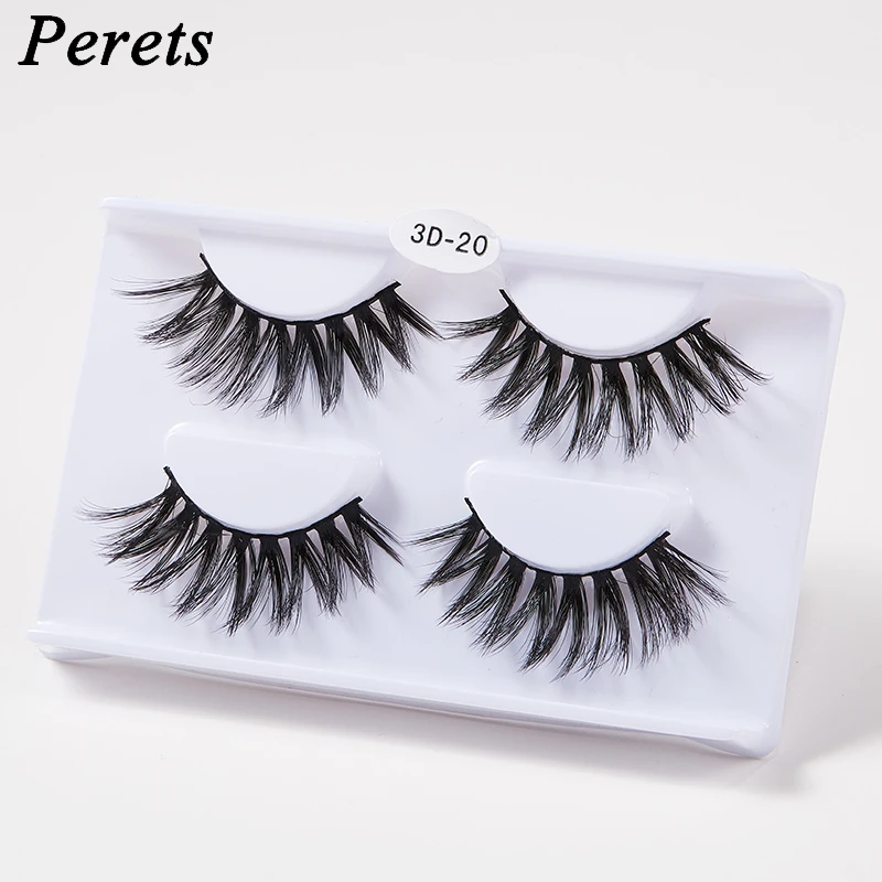 

2 pairs 3D Mink Hair False Reusable Portable Natural Eyelashes Fashion Thick Long Eye Lashes Wispy Makeup Beauty Extension Tools