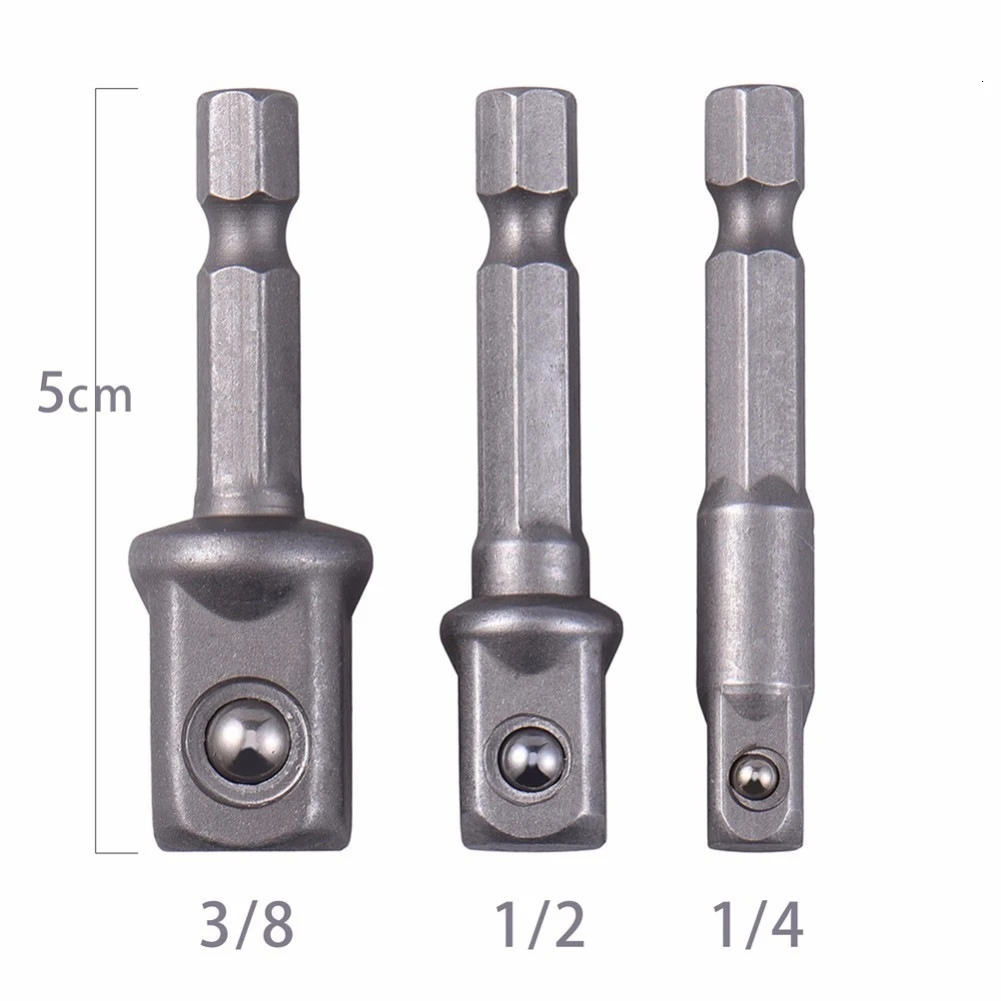 3 шт./компл. 1/4 &quot3/8&quot 1/2 &quotХромированная ванадиевая стальная розетка адаптер