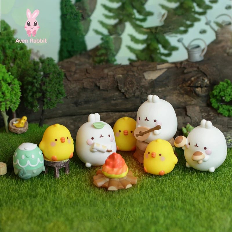 Molang кролик Кемпинг Набор фигурок игрушки Южная Корея экшн-модель подарок на день