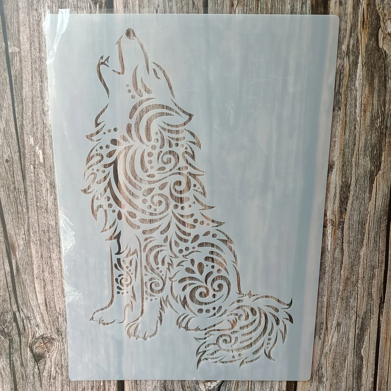 

A4 Size DIY Craft Chain Wolf Stencil for Painting on Wood,Fabric,Walls Art Scrapbooking Stamping Album Embossing Paper Cards