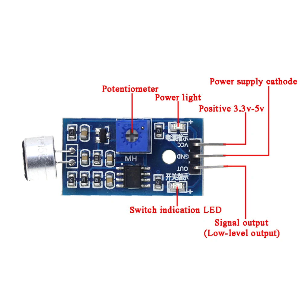 3pin модуль датчика обнаружения звука голоса умный робот Вертолет Самолет Boart