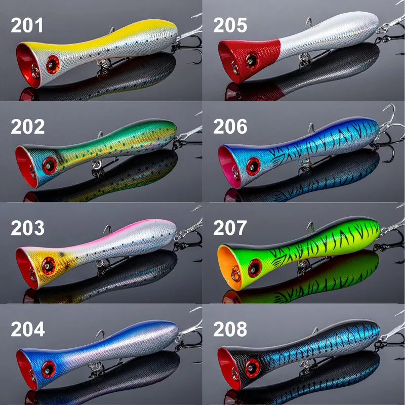 Noeby Big Game Popper Fishing Lure 205mm 133g Topwater Popper Artificial Hard Bait 4/5X Hooks for Heavy Sea GT Tuna Fishing Lure