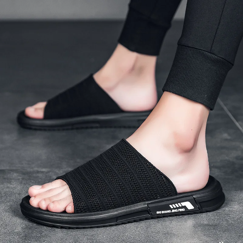 

2021 New Summer Casual Beach Shoes Men's Soft-soled Outer Wear Woven Youth Trend Sandals and Slippers Men ZQ0283