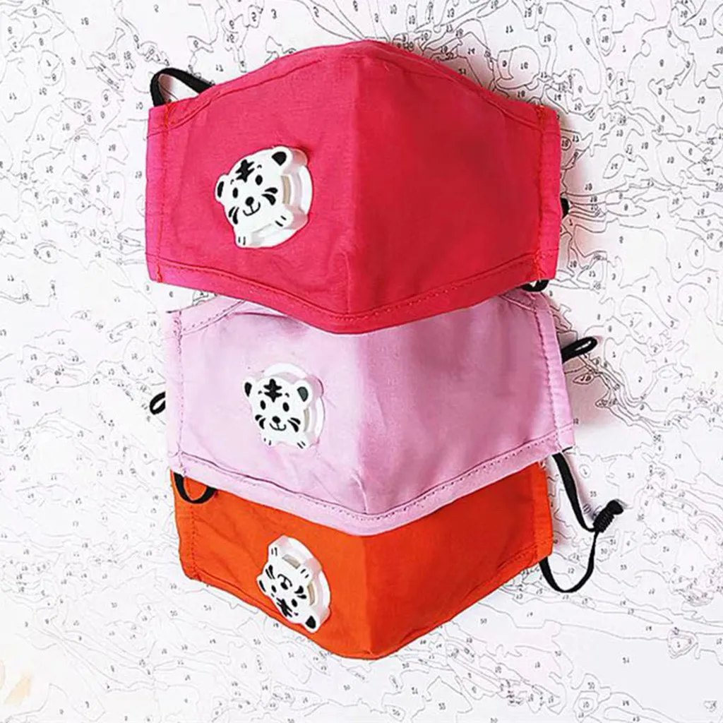 Детская Хлопковая моющаяся Регулируемая Пылезащитная маска с мультяшным