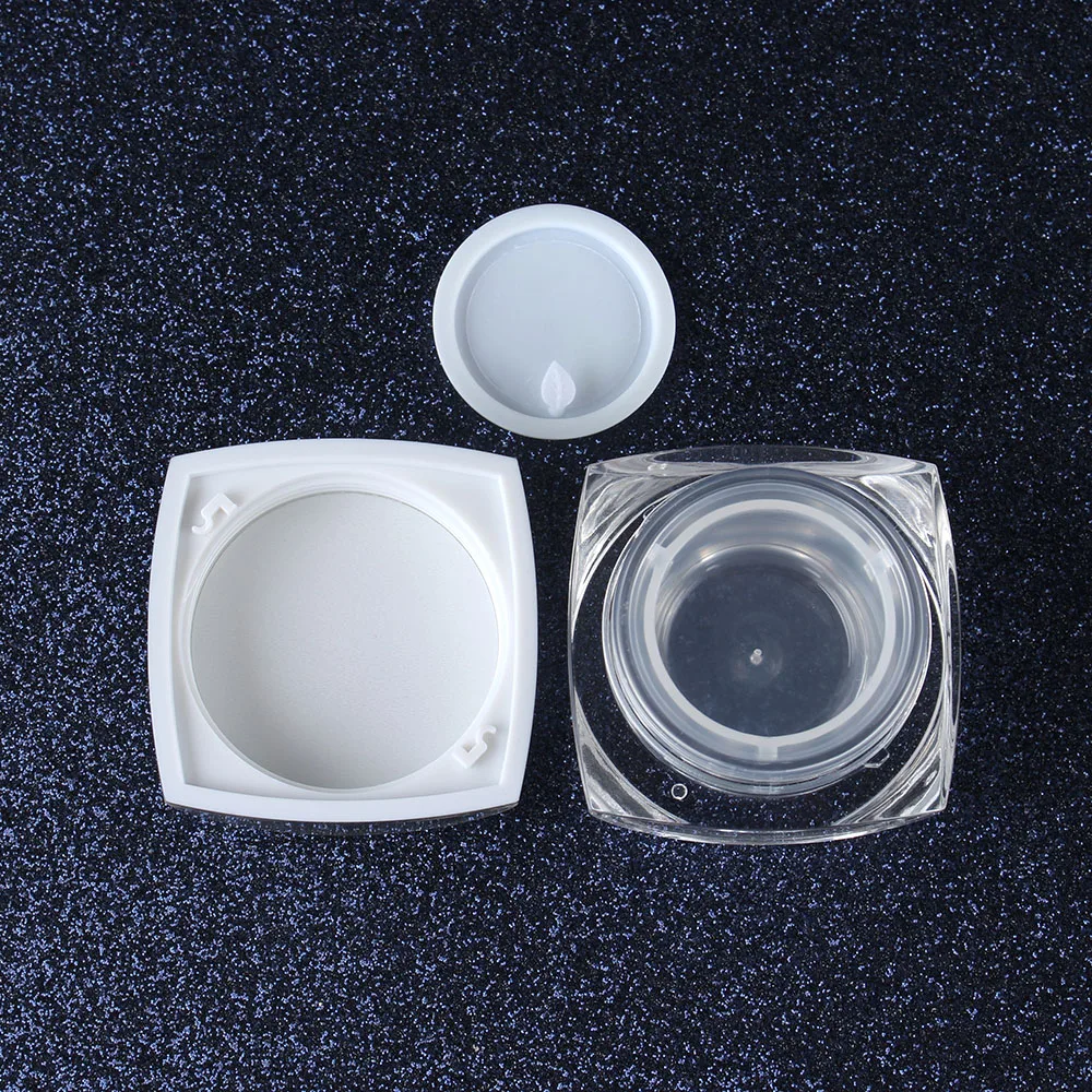 

Refillable Bottles Lip Balm Plastic Gold/silver Eyeshadow Empty Cosmetic Container Makeup Transparent Acrylic Octagona Cream Box