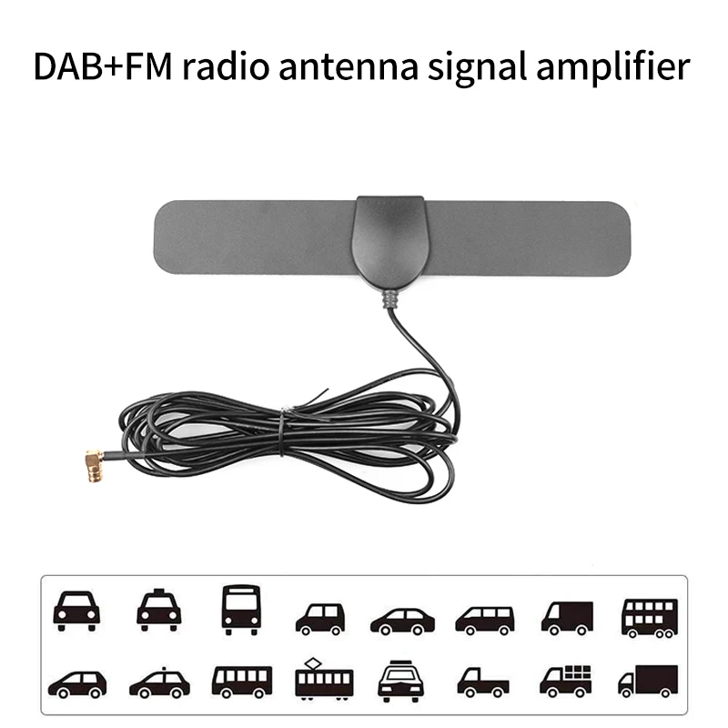 Автомобильная радиоантенна KEBIDUMEI DAB + FM/AM, усиленная антенна, внутреннее стеклянное крепление SMB-разъем для JVC Pioneer Alpine Kenwood Clarion