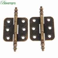 bowarepro 2pcs 7035mm antique bronze crown head hinges 6 holes jewelry gift box decorative hinge for cabinet furniture hardware