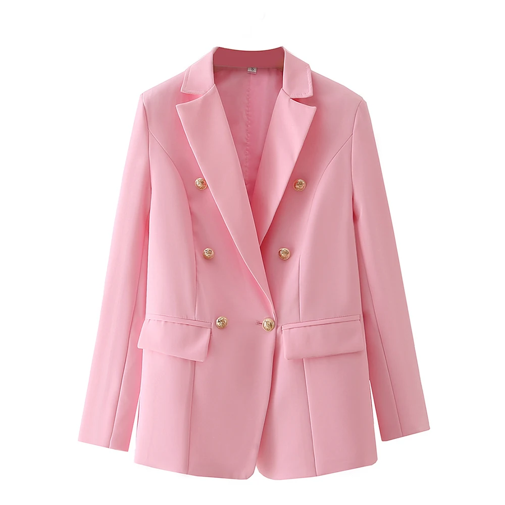 

Za pink suit jacket female 2021 summer new Korean style temperament formal dress top net red fashion small suit jacket blazer