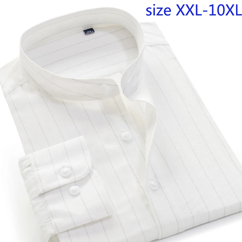 New Fashion Long Shirt Sleeve Loose Casual Shirts Striped Men Super Large High Quality Plus Size 2XL-4XL5XL6XL7XL8XL9XL10XL | Мужская