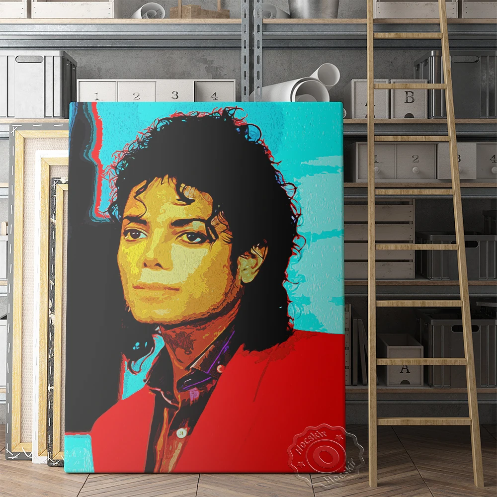 

America Singer Michael Jackson Prints Art, Pop Music Star Wall Art, Actor Dancer Portrait Painting, Jackson Fans Collect Gift