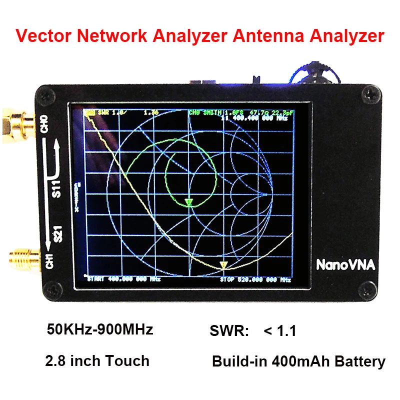 Для Nanovna векторный сетевой анализатор пресс-экран Hf Vhf Uhf Uv 50Khz-900Mhz антенный