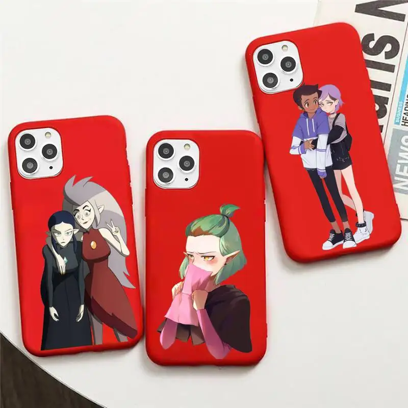 

The Owl House Phone Case Candy Color for iPhone 11 12 mini pro XS MAX 8 7 6 6S Plus X 5S SE 2020 XR Anime Cartoon Amity Lilith