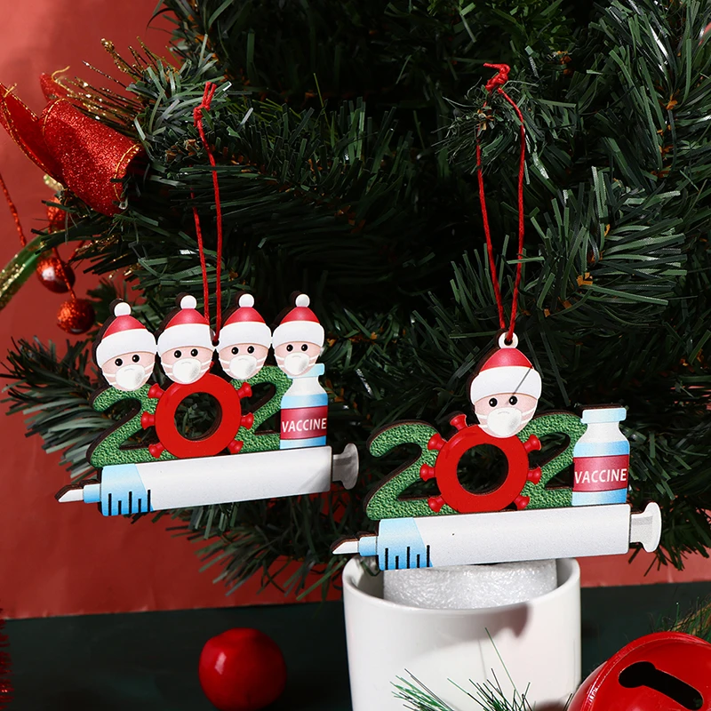 

1 PCS 2021 Quarantine Christmas Tree Pendant Personalized DIY Name Survived Family