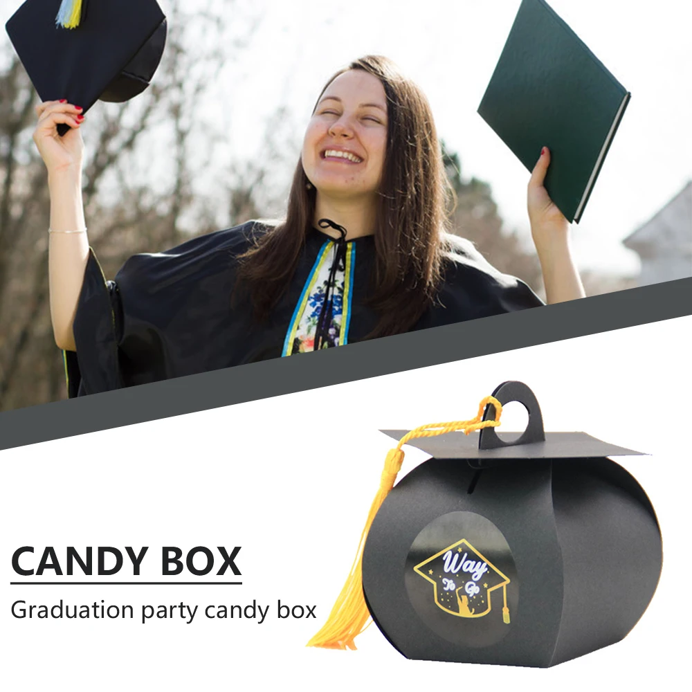 

Graduation Gift Box Congrats Grad Gift Graduation Cap Treat Box for College High School Class Party Supplies Decorations
