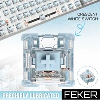feker 7090110pcs blue white switche gold plated like kiwi switches pom stem 3pin tactile switches for mechanical keyboard