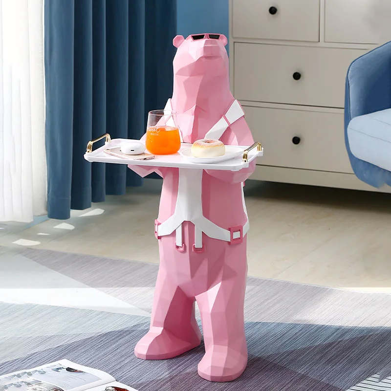 Скандинавский домашний декор 68 см полярный медведь статуя из смолы орнамент для