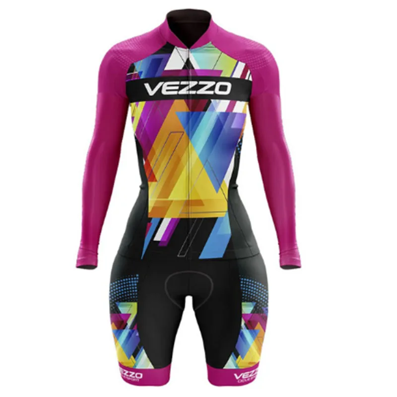 

Women's Cycling Clothing,2021 Summer Long Sleeve Little Monkey,Female Cyclist Outfit With Gel,Lycra Bike Jumpsuit Jersey