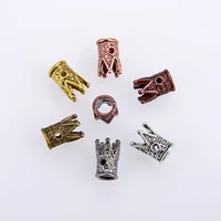 10 pcspackagevintage hot sale crown beads spacers for diy jewelry making metal king beads jewelry accessories