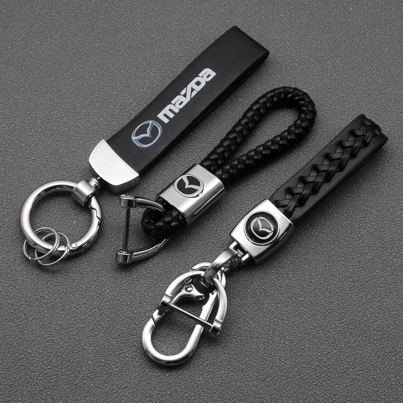 

3D Metal Leather Auto Styling Car Keychain Key Chain Key Rings For MAZDA 3 BK BL 5 CR CW 6 II GH CX5 CX-7 MS MX5 Car Accessories