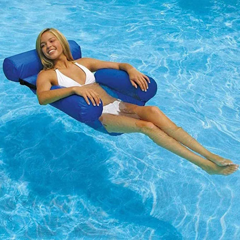 

Swimming Pool Inflatable Foldable Floating Row Backrest Air Mattresses Bed Beach Water Sports Lounger float Chair Hammock Mat