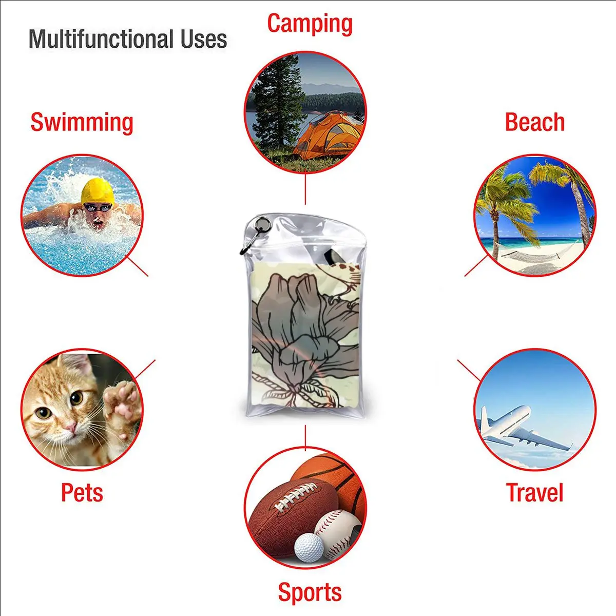 

Quick Drying Pocket Towel Royalty Spring Bird Art Portable Water Absorbent Towel No Pilling Sports Bath Towel