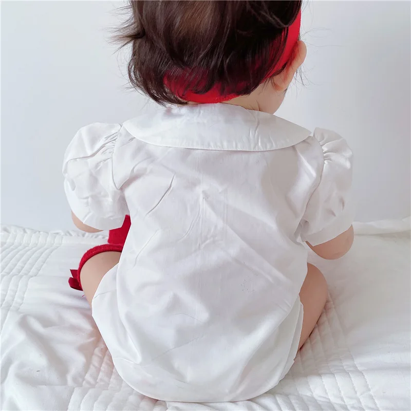 

8060 Baby Clothes Newborn Romper Summer 2021 Cute Cherry Print Baby Girl Romper Short Sleeve One Piece Clothes Toddler Onesies