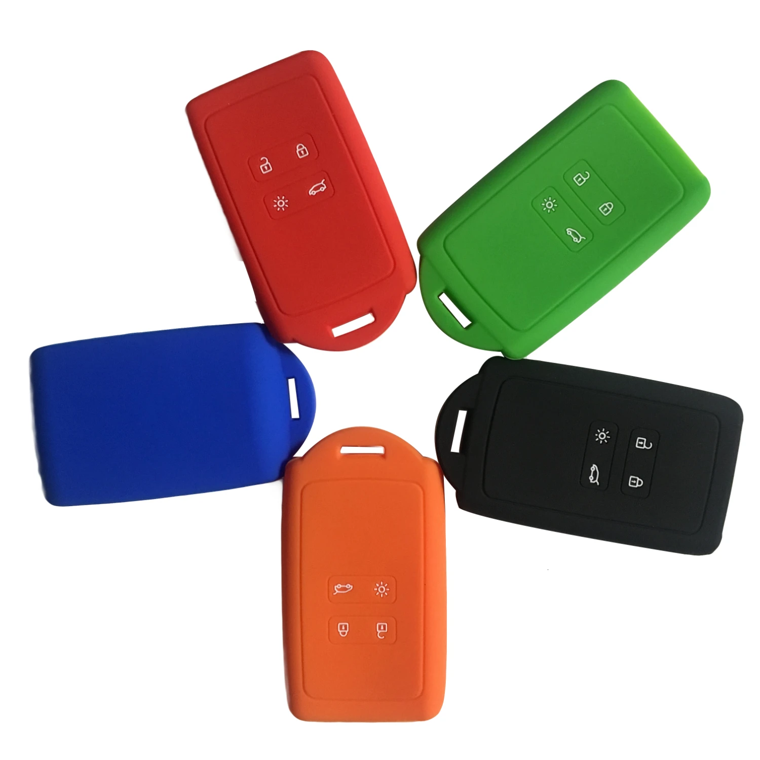 

For Renault KOLEOS Kadjar Arkana 2017 For Samsung QM5 4 Button Rubber Car Key Case Cover Card Smart Key Shell Set