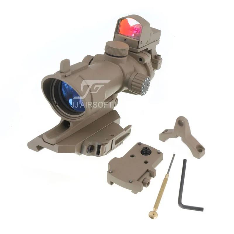 JJ страйкбол ACOG Стиль 4x32 область красный/зеленый сетка освещения с мини красной