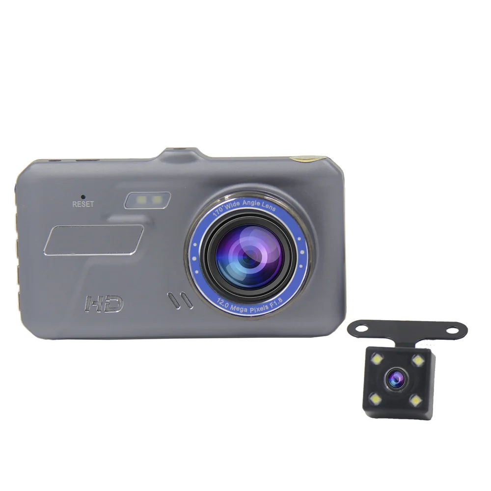 Автомобильный мини видеорегистратор с двумя объективами 4 дюйма парковочная