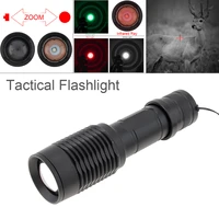 e7 zoomable led tactical flashlight torch 4000lm white red green infrared light 850nm range radiation led flashlight for hunting