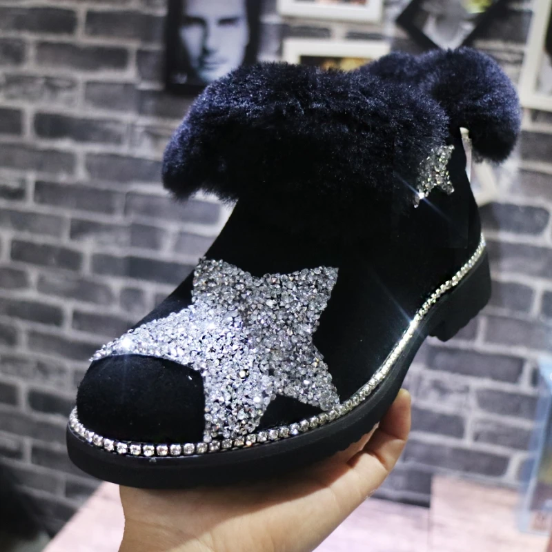 2021 explosion models creative handmade DIY snow boots fur cake thick bottom cotton shoes rhinestone | Обувь