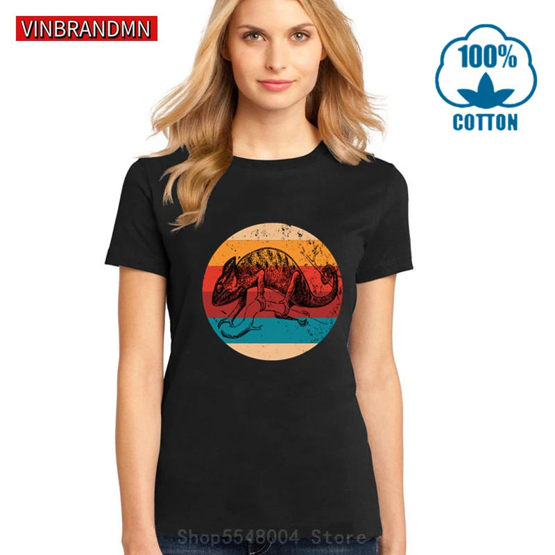 Женская Винтажная футболка с принтом в виде ящерицы силуэт рептилий стиле ретро
