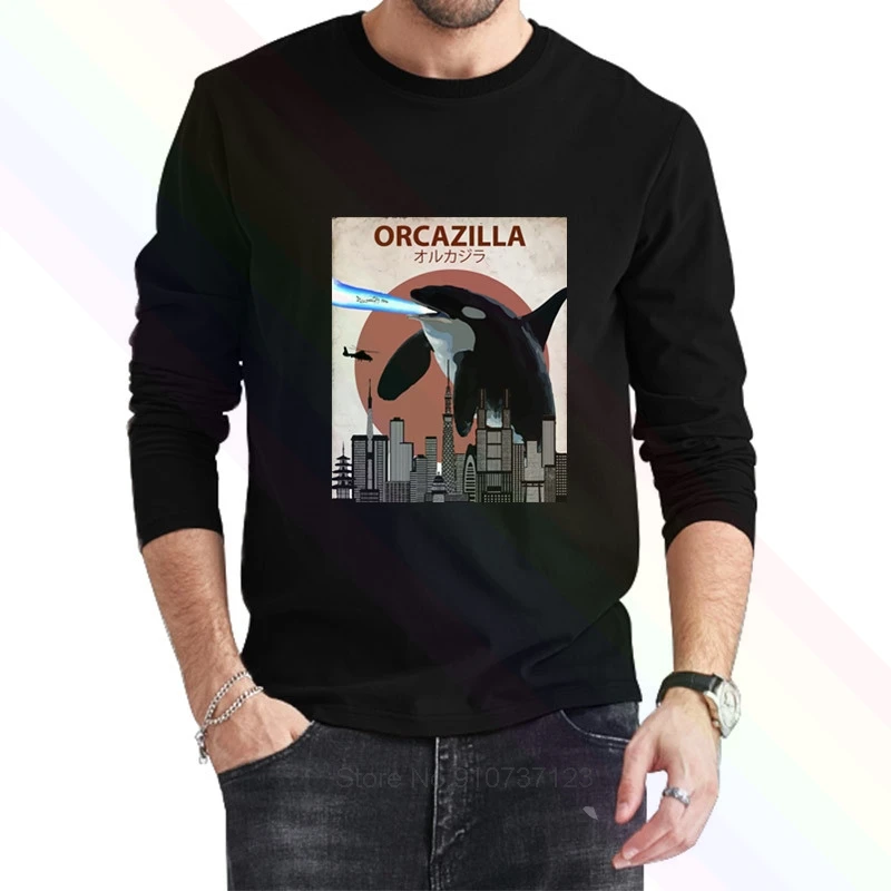 Orcazilla забавные Косатка логотип в виде букв и цифр 2021 Новые Летние мужская с
