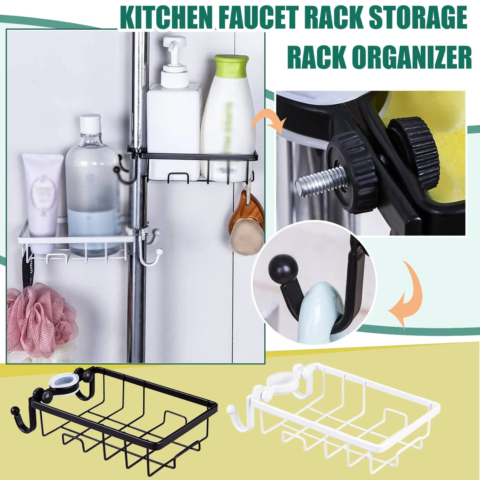 

Kitchen Stainless Steel Sink Drain Rack Sponge Storage Faucet Holder Soap Drainer Shelf Basket Organizer Bathroom Accessories
