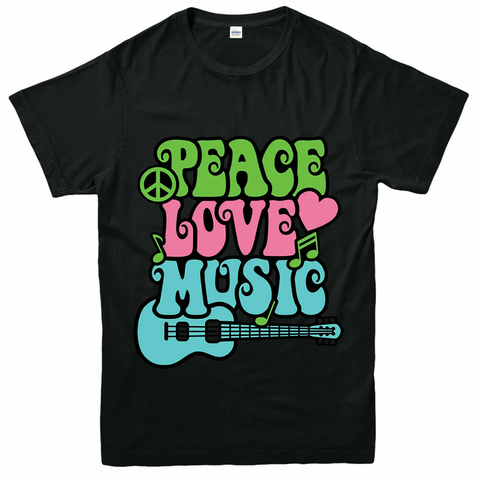 Футболка Peace Love Music футболка Woodstock мужская повседневная модная футболка|Мужские