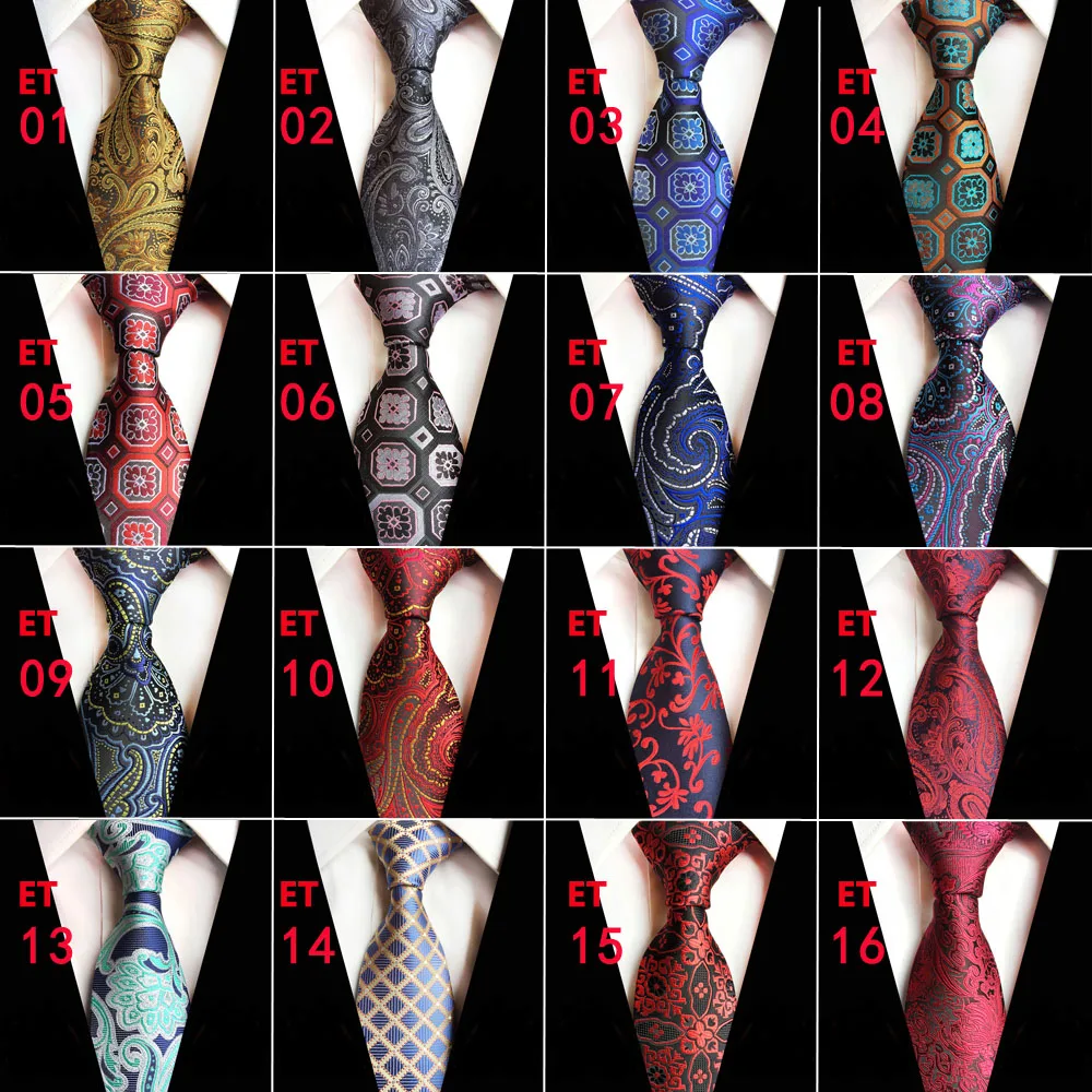 Новый дизайн клетчатые жаккардовые шелковые мужские галстуки с узором пейсли на