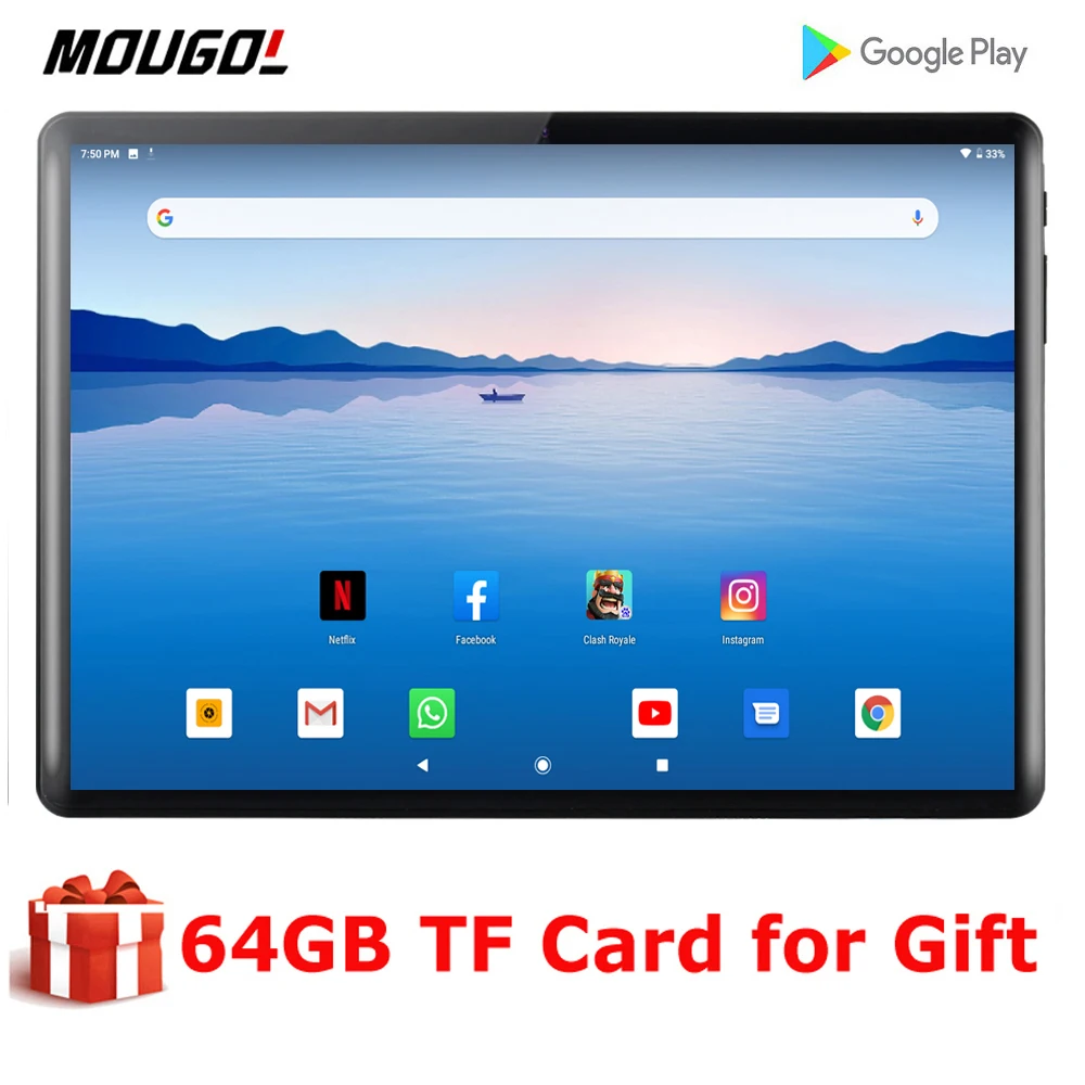 Новейший 10 дюймовый планшет с ОС Android 9 0 32 Гб ПЗУ 1280X800 IPS HD экран две SIM карты GPS Netflix