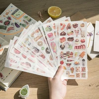 12 pcsset ins style delicous food candy paper stickers scrapbooking diy diary stationery stickers school supply