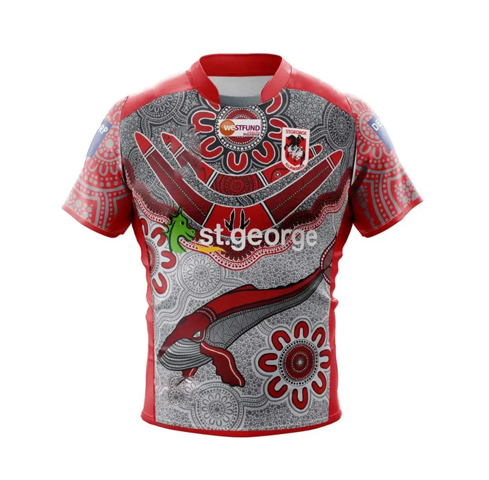 

COZOK ST.GEORGE DRAGON 2020 Indigenous Rugby Jersey Sport Shirt S-5XL