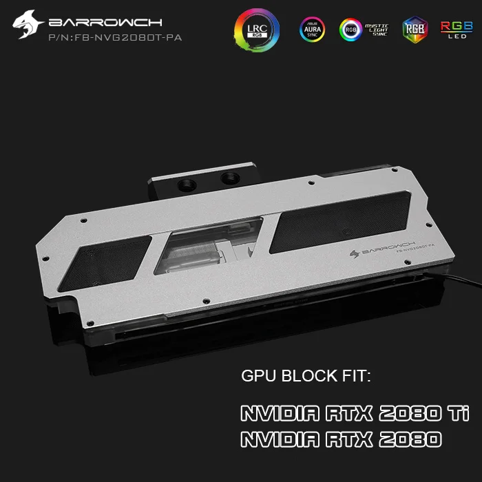 Курган gpu кулер для NVIDIA RTX 2080 Ti, GPU водяного блока совместимый NVIDIA RTX 2080 водяного охлаждения гаджет FB-NVG2080T-PA - Цвет лезвия: Silver Vertical