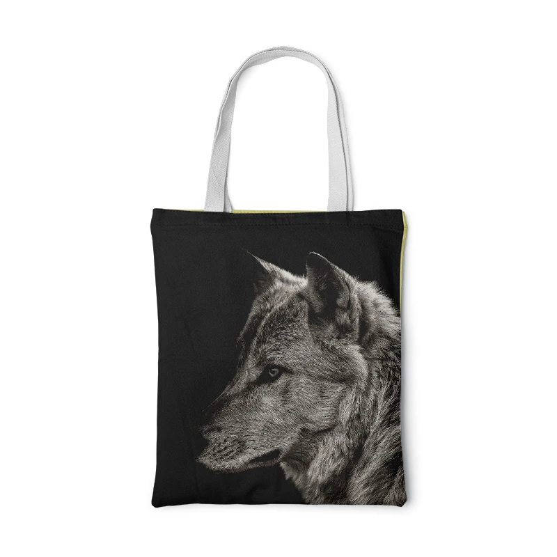 Объемная сумка-тоут с принтом волка женская сумка на плечо складная Повседневная