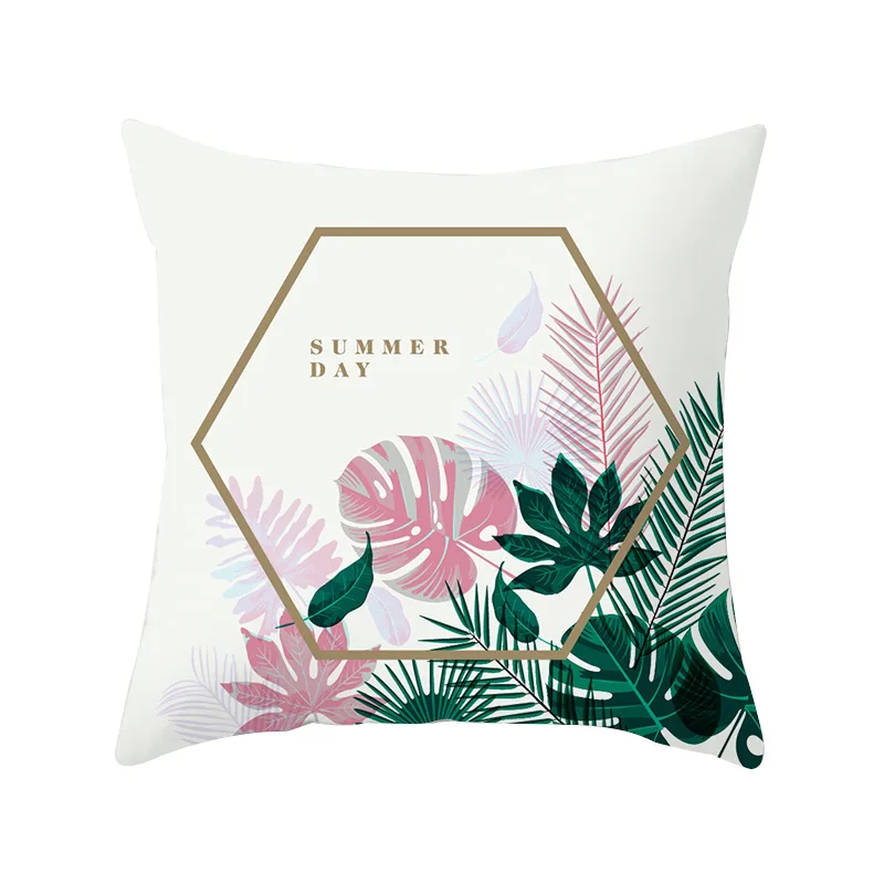 

Summer Sofa Pillowcase Comfortable Nordic Style Plant Letter Pillowcase Home Pillowcase Cushion Cover INS Fashion Houseware