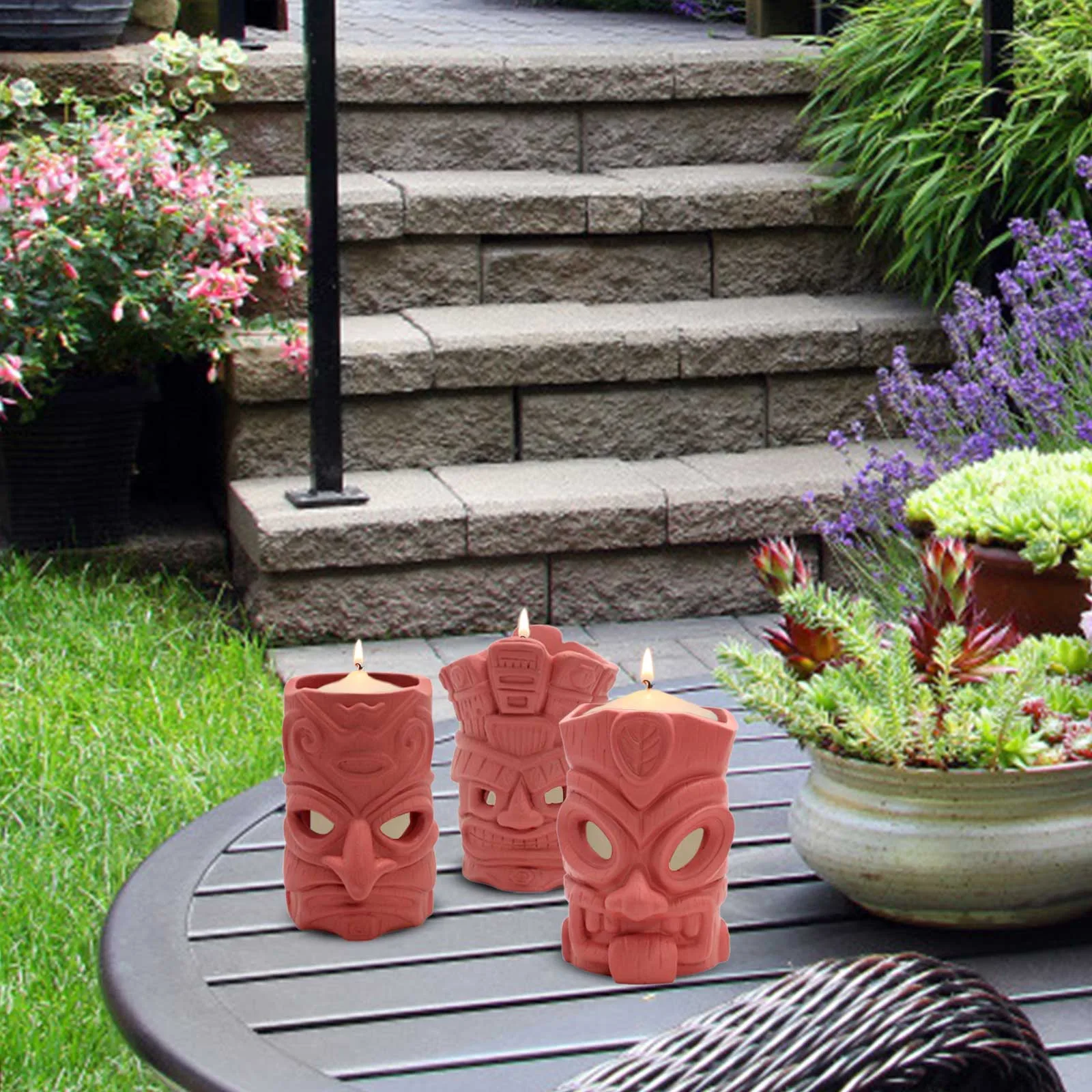 

Candlestick 3PC Face Branch Candlestick Holiday Gift European Style Home Garden Decoration Candlestick Ornament decoration resin