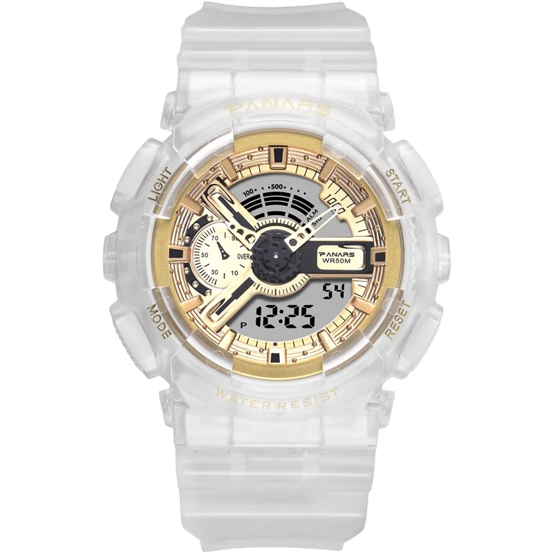 PANARS унисекс цифровые водонепроницаемые мужские часы Reloj прозрачные электронные