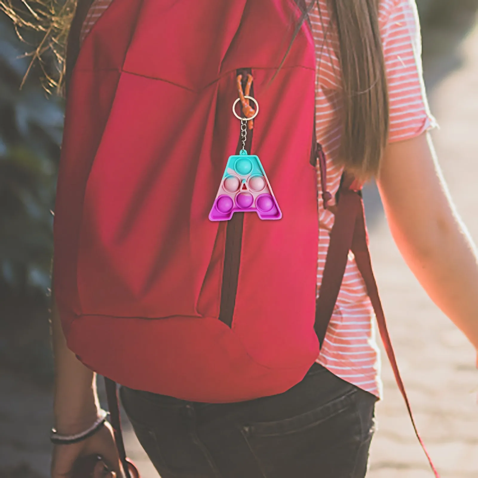 26 букв недорогая мини пузырьковая сенсорная игрушка-антистресс брелок простой