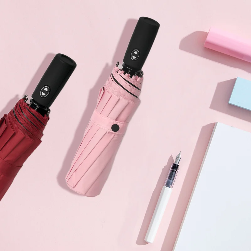 

Fully Automatic Folding Umbrella Double Increase Three Fold Wind Protection and Sun Men Women Umbrella Sunny Rain Dual Use 50YS8