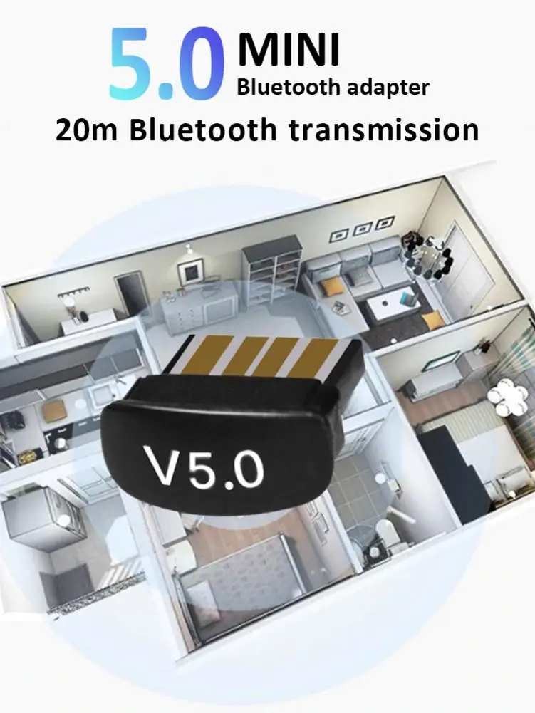 

Rondaful Audio Adapter Compact Portable USB Bluetooth 5.0 Audio Receiver Transmitter For Computer Laptop Tablet 2021