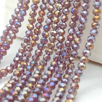 2 3 4 6 8mm faceted flat purple glass beads round czech crystal loose beads for jewelry making accessories necklace bracelet diy