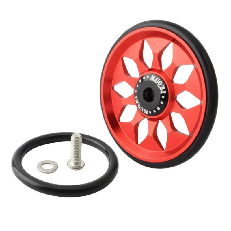 

1 Pair Bicycle Push Assist Wheels Aluminum Alloy Super Lightweight Wheels + Aluminum Alloy Bolts For Brompton 65g/set New